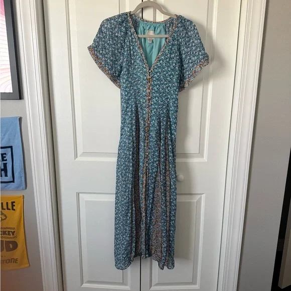 Maeve Blue Floral Maxi Dress - Picture 2 of 4
